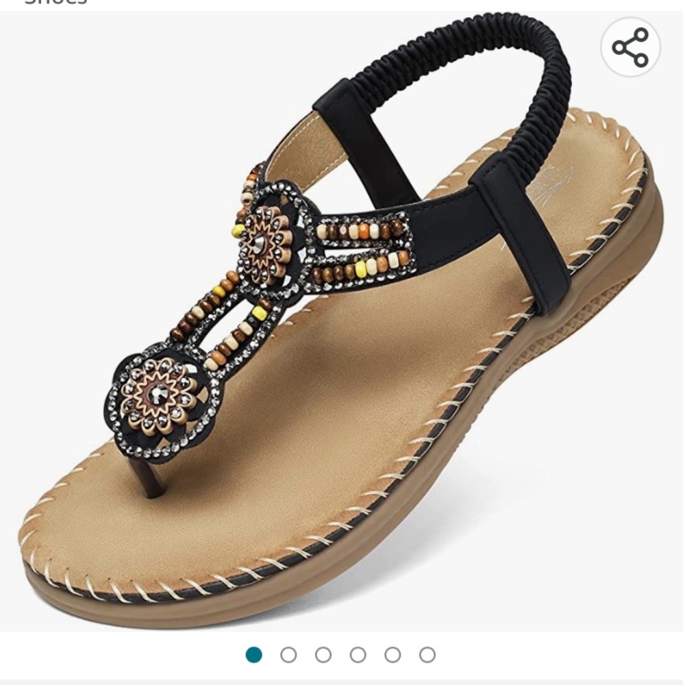 Shibever Jeweled Thong Sandals